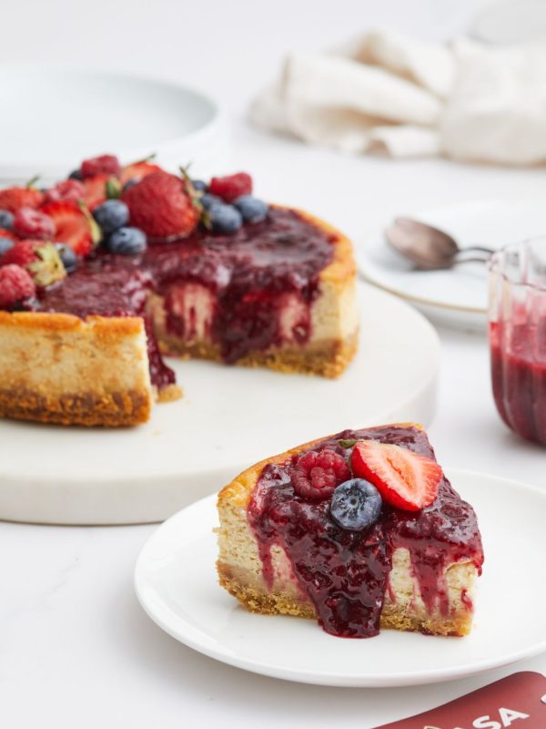 NY cheesecake proteico de berries