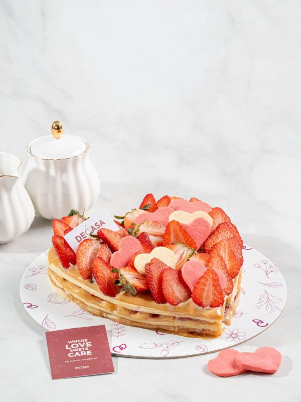 Torta alfajor con fresas Sin azúcar ni lactosa